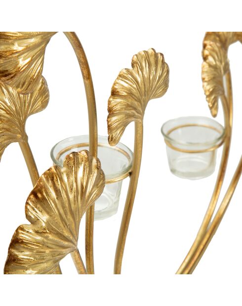 Portavelas Glam Iris dorado/negro - 55x50x12 cm