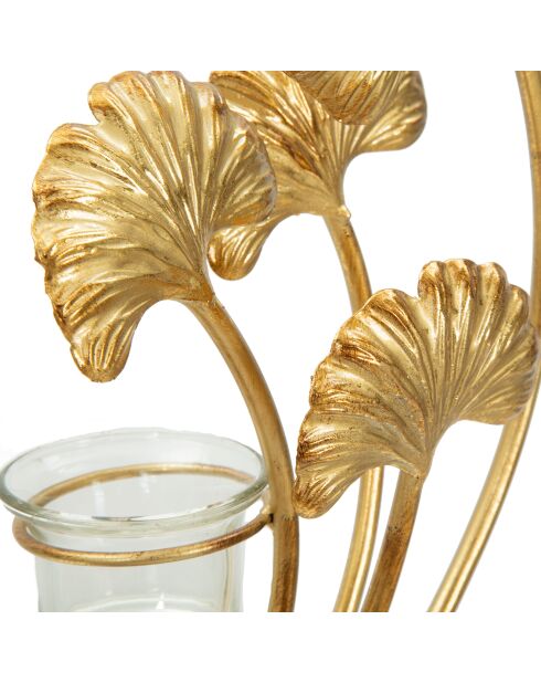 Portavelas Glam Iris dorado/negro - 55x50x12 cm