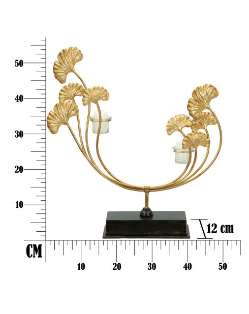 Portacandele Glam Iris oro/nero - 55x50x12 cm