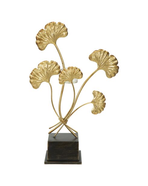 Bougeoir Glam Iris doré/noir - 44x29x12.5 cm