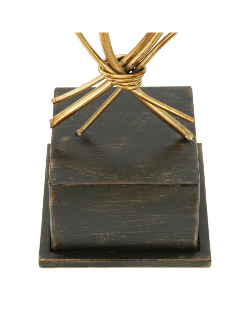Bougeoir Glam Iris doré/noir - 44x29x12.5 cm