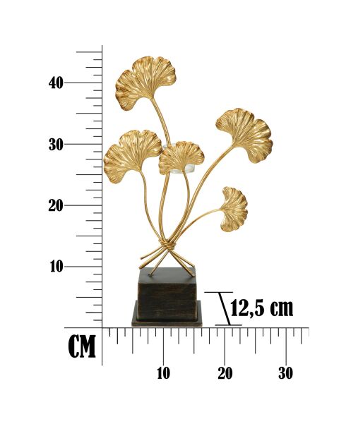 Bougeoir Glam Iris doré/noir - 44x29x12.5 cm