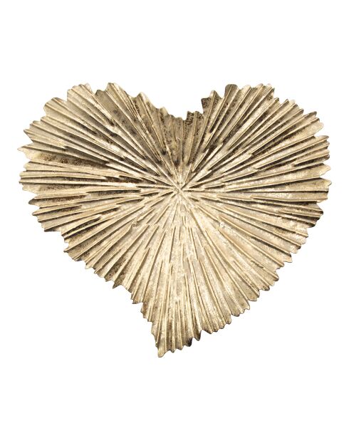 Plateau coeur doré - 29x25 cm