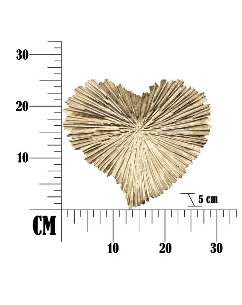 Plateau coeur doré - 29x25 cm