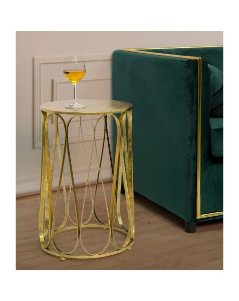 Petite Table Venice dorée - D.37 cm