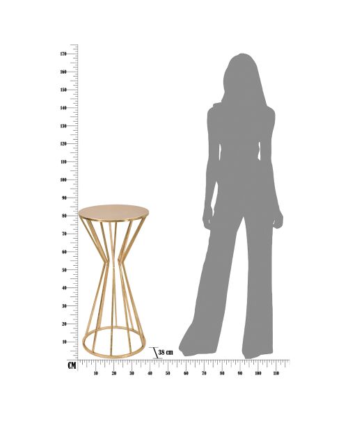 Table d'appoint haut Stick Glam doré - D.38x80 cm