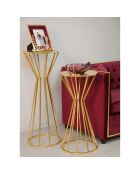 Table d'appoint haut Stick Glam doré - D.38x100 cm