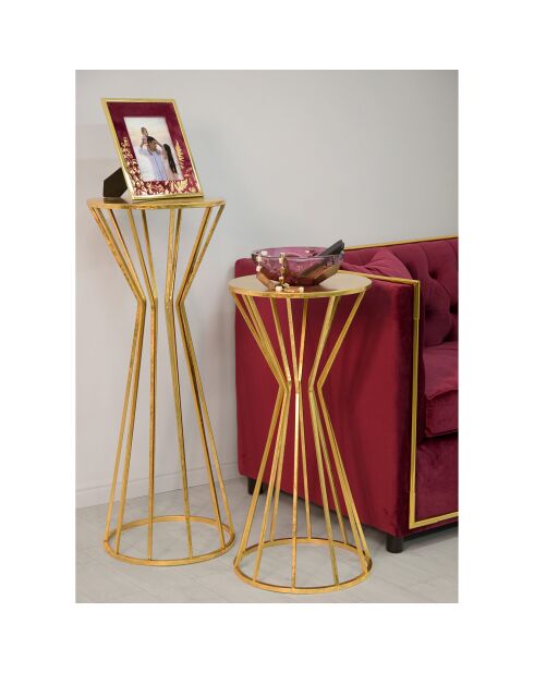 Stick Glam goldfarbener hoher Beistelltisch - D.38x100 cm