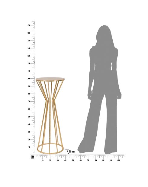 Stick Glam goldfarbener hoher Beistelltisch - D.38x100 cm