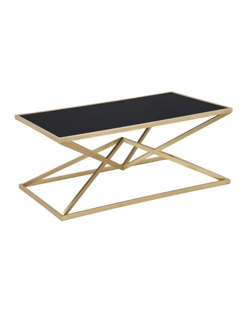Table basse Pyramid doré/noir - 45x110x60 cm