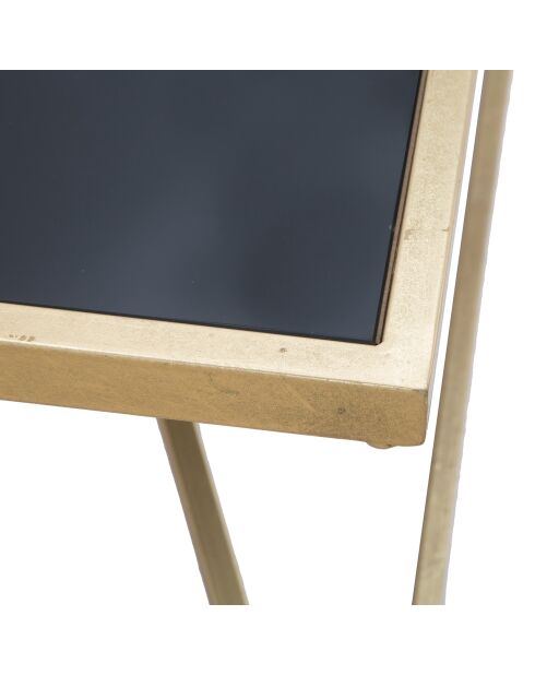 Mesita piramidal dorada/negra - 45x110x60 cm