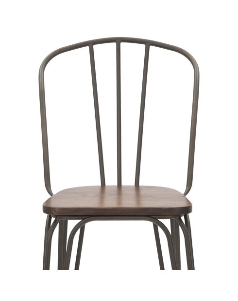 2 Chaises Harlem bois naturel/gris foncé - 102x54x45 cm