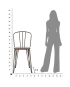 2 Chaises Harlem bois naturel/gris foncé - 102x54x45 cm