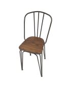 2 Chaises Harlem bois naturel/gris foncé - 102x54x45 cm