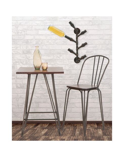 2 Chaises Harlem bois naturel/gris foncé - 102x54x45 cm