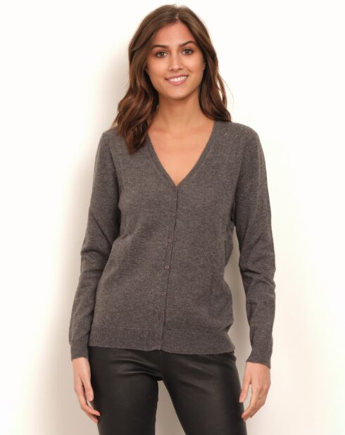 Gilet Arya 100% Cachemire gris foncé