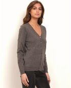 Gilet Arya 100% Cachemire gris foncé