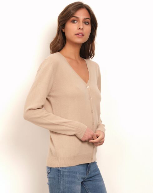 Gilet Arya 100% Cachemire sable