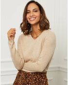 Beiger Pullover Margaux aus 100% Kaschmir