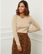 Beiger Pullover Margaux aus 100% Kaschmir