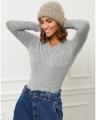 Grijze trui van 100% kasjmier Margaux