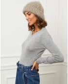 Grijze trui van 100% kasjmier Margaux