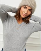 Grijze trui van 100% kasjmier Margaux