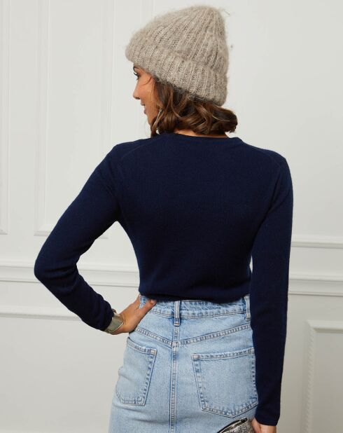 Margaux marineblauwe trui van 100% kasjmier