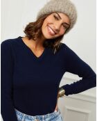 Margaux marineblauwe trui van 100% kasjmier