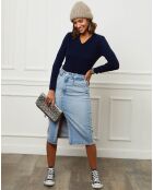 Margaux marineblauwe trui van 100% kasjmier