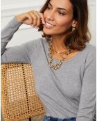 Pull en Cachemire mélangé Célia gris