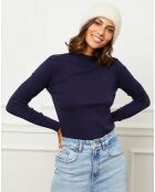 Pull en Cachemire mélangé Louna  marine