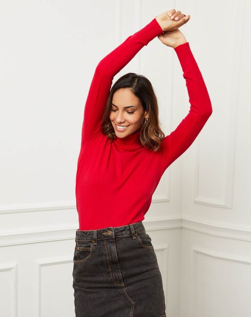 Pull en Cachemire mélangé Ilyana rouge