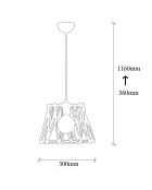 Suspension Jutini noire - 30x116 cm