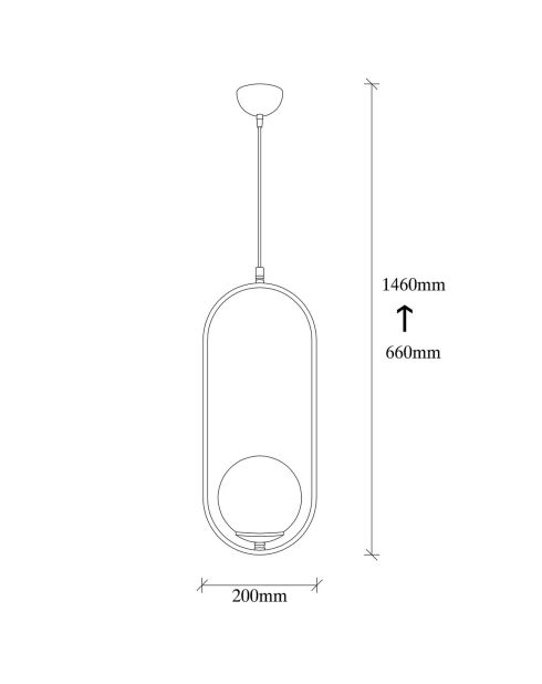 Suspension Mudoni noir/blanc - 20x15x146 cm