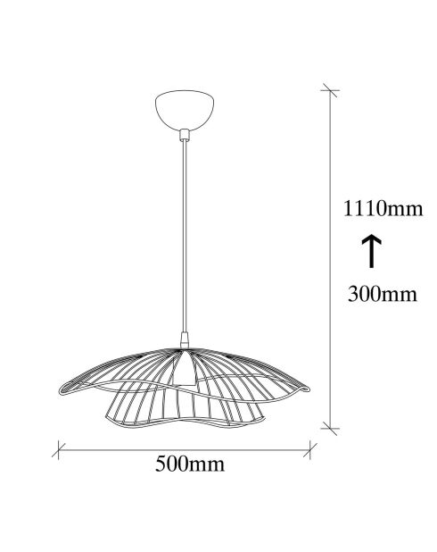 Tel-Kupfer-Pendelleuchte - 50x111 cm