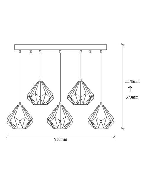 Suspension Diamond noire - 93x117 cm