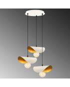 Suspension Sivani blanc/doré - 45x106 cm