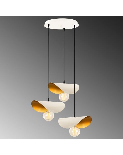 Suspension Sivani blanc/doré - 45x106 cm