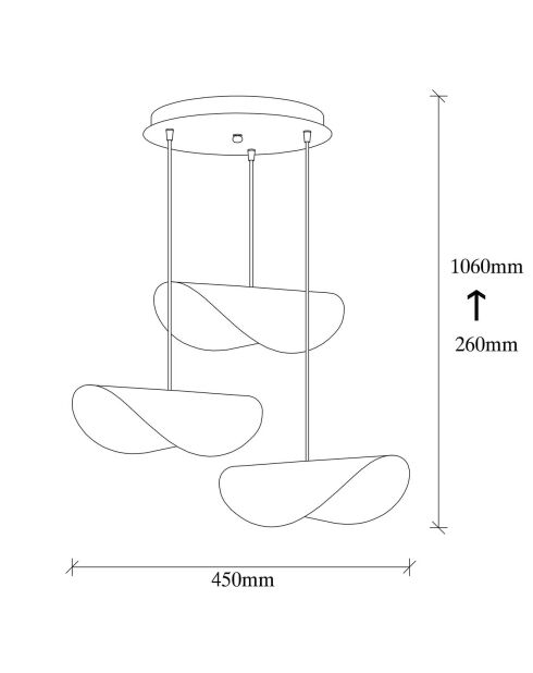 Suspension Sivani blanc/doré - 45x106 cm