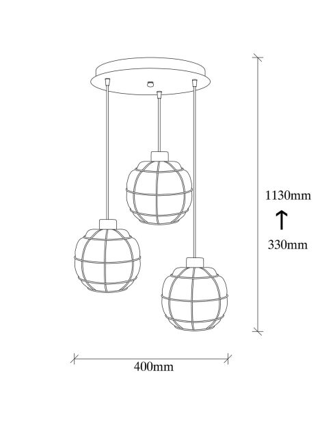 Suspension Tellini noire - 40x113 cm