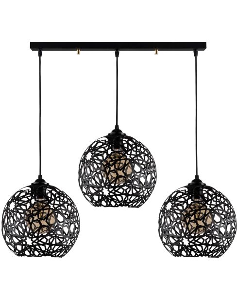 Fellini zwarte hanglamp - 100x25x115 cm