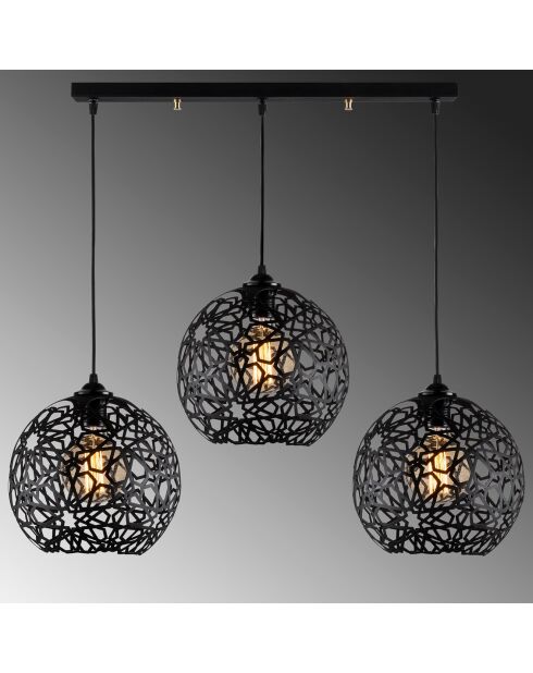 Fellini zwarte hanglamp - 100x25x115 cm