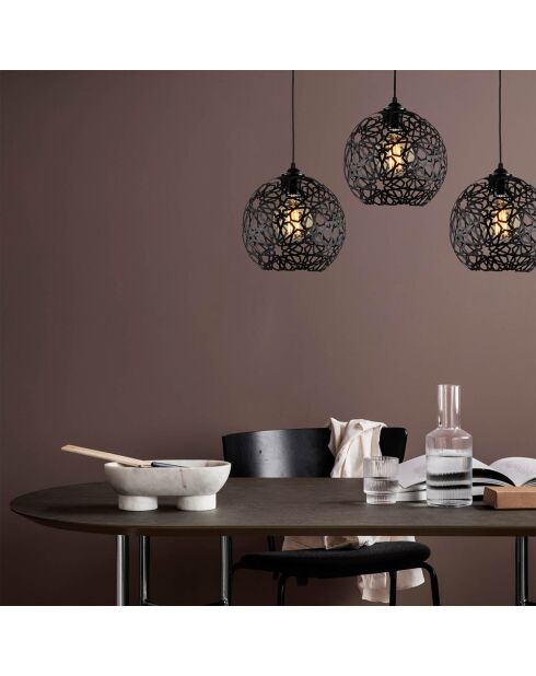 Fellini zwarte hanglamp - 100x25x115 cm