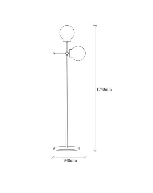 Lampadaire Mudoni doré - 34x15x174 cm