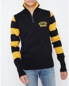 Pull Clay col camionneur noir/jaune