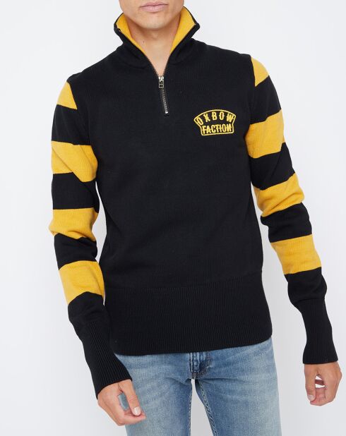 Pull Clay col camionneur noir/jaune