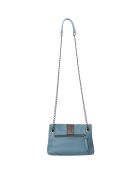 Sac bandoulière en Cuir Jude bleu acier - 24x8x15 cm