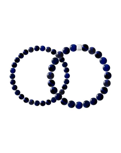 2 Augenschutzarmbänder in Silber und Blau mit Falkenmotiv