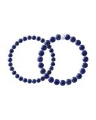 2 braccialetti di controllo in lapislazzuli blu e argento